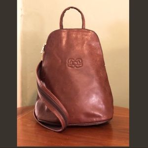 Well Worn Brown Chestnut Leather 90’s Backpack